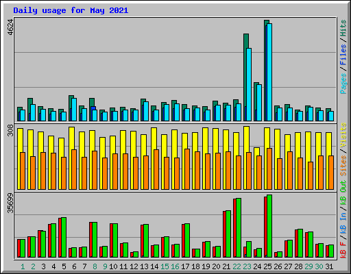 Daily usage for May 2021
