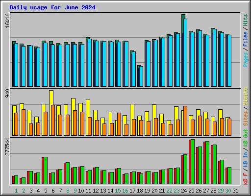 Daily usage for June 2024