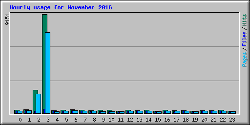 Hourly usage for November 2016